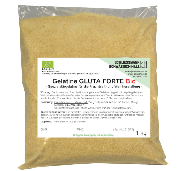 Gelatine GLUTA Forte (1kg / 5kg / 25kg) - Konventionell: 1kg-Beutel